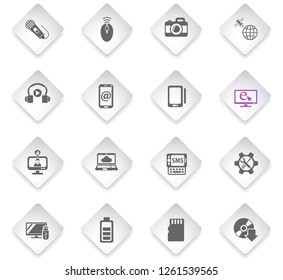 hi tech flat rhombus web icons for user interface design