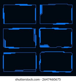 Hi tech frame cyberpunk style design element. Technology HUD sci-fi design