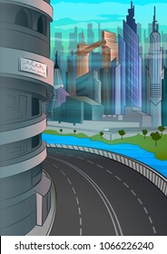Hi tech futuristic Future Smart city town planning concept. Vector illustration