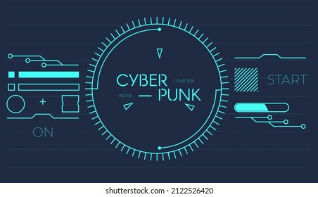 Hi tech geometric background with motherboard and interface elements. Connection system. Futuristic cyberpunk design. Big data.