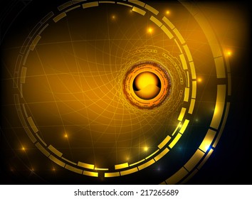 Hi tech golden vector abstract background
