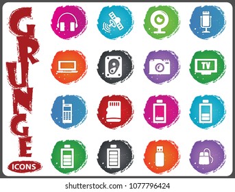 Hi tech grunge icons for user interface design
