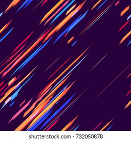 Hi Tech Holiday, Cover, Ad, Fashion Pattern Design. Lines, Polygons Seamless Background Texture. Fabric Ornament. Speed Lines, Stripes Seamless Pattern
