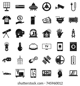 Hi tech icons set. Simple style of 36 hi tech vector icons for web isolated on white background