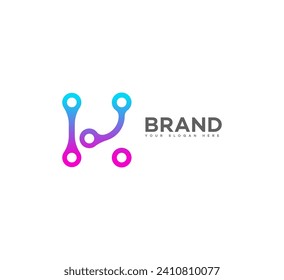 hi tech logo design Vector Template