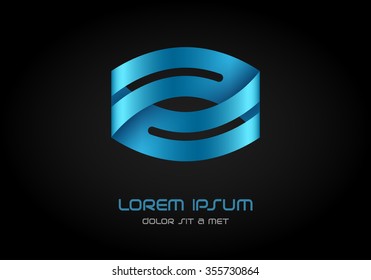 Hi tech looped infinity logotype, Logo ribbon, Business abstract vector design template, Vector Eps 10