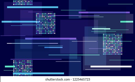 Hi Tech Modern Neon Background, Street Lights Night City Lines and Stripes. Internet Technology High Speed Connection Abstract Pattern. Space, Communication, Racing Car Lights Bright Vector Background
