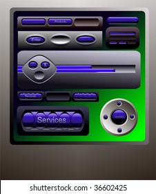 Hi Tech Navigation Bar and Button Collection