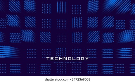 Hi Tech Network Connection Blue Lines Grid. 3D Technology Style Banner Design. Technology Vector Illustration. Futuristic Design for Technology or Science Event. 