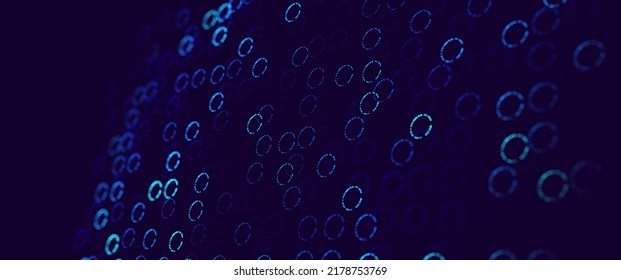 Hi Tech Network Connection Grid. 3D Technology Style Baner Design. Futuristic Design for Technology or Science Event. Digital Data Structure Concept. Ultra Wide Vector Illustration.