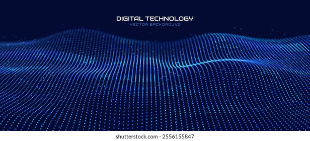 Hi Tech Network Connection Grid. 3D Technology Style Banner Design. Technology Vector Illustration. Futuristic Design for Technology or Science Event.