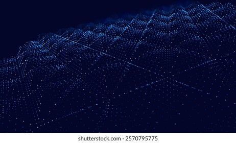Hi Tech Network Connection Grid. 3D Technology Style Bamner Design. Technology Vector Illustration. Futuristic Design for Technology or Science Event. 