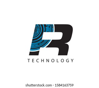 Hi Tech R Letter Logo Icon