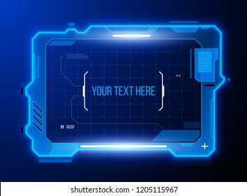 Hi tech rectangle frame. Futuristic techno border design.