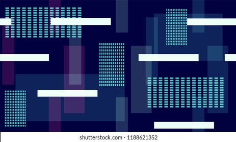 Hi Tech Retro Neon Background, Street Lights Night City Lines and Stripes. High Speed Connection, Internet Technology Hipster Pattern. Geometric Space, Communication, Night Life, TV Vector Background