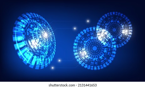 Hi tech technology background. futuristic digital computer data system concept