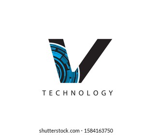 Hi Tech V Letter Logo Icon