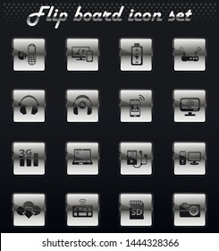 hi tech vector flip mechanical icons for user interface design