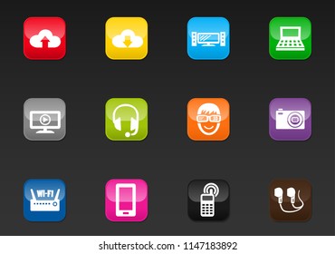 Hi tech vector icons for user interface design