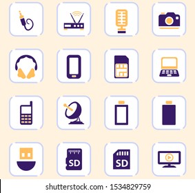 Hi tech vector icons for user interface design