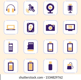 Hi tech vector icons for user interface design