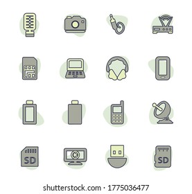Iconos vectoriales de alta tecnología para el diseño de la interfaz de usuario