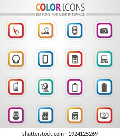 Iconos vectoriales de alta tecnología para el diseño de la interfaz de usuario