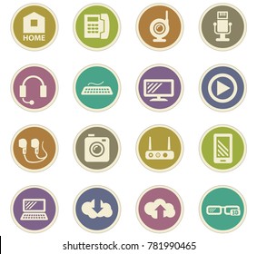 Hi tech vector icons for user interface design