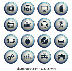hi tech vector icons for web and user interface design
