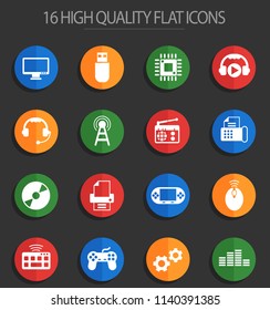 hi tech vector icons for web and user interface design