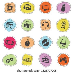 hi tech vector icons for web and user interface design