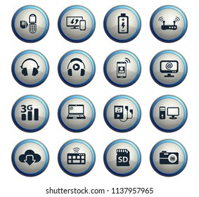 hi tech web icons for user interface design
