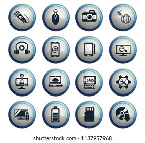 hi tech web icons for user interface design