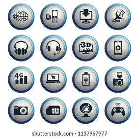 hi tech web icons for user interface design