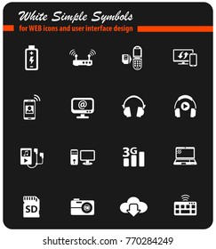 hi tech web icons for user interface design