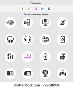 hi tech web icons for user interface design