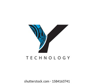 Hi Tech Y Letter Logo Icon