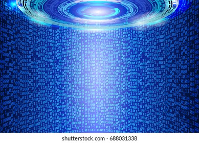 Hi Technology Blue Abstract Digital Number Pattern Design Vector Background