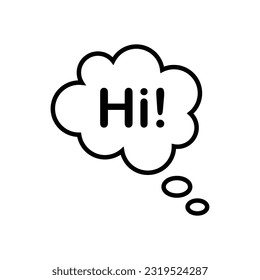hi text with chat bubble icon vector