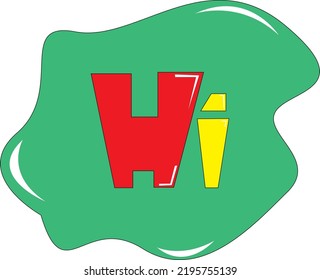 Hi text illustration design with color
