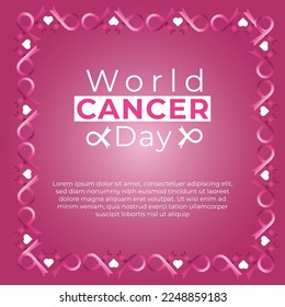 Hi, This is Excellent World Cancer Day Background With Pink Ribbon Frame, All Element are Fully Vector and Editable.