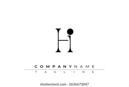 HI Typography Logo Design. Stylish monogram design depiction featuring the letters H and I combined in an artistic signature style, delivering a unique and creative visual representation.
