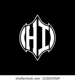 HI Unique modern flat abstract geometric initials vector letter logo design.