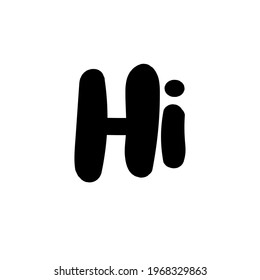 Hi! Vector lettering. Vector illustration 