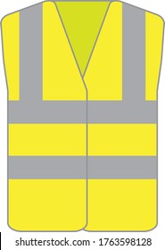 Hi Vis Vest Jacket Neon Yellow Icon Vector