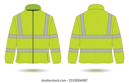 Hi vis Arbeitskleidung Jacke mokup Vorder-und Rückansicht