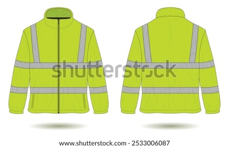 Hi vis workwear jacket mockup front and back view