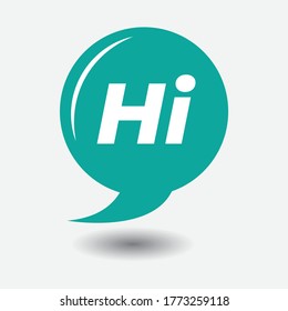 Hi, word in a speech bubble. Great vector for applications, social media, web, chat etc.