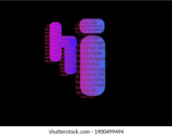 escritura hi con gradación agradable, formato vector