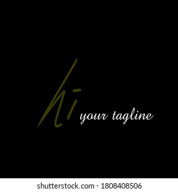 hi your tagline initial letter logo vector template sign symbol icon